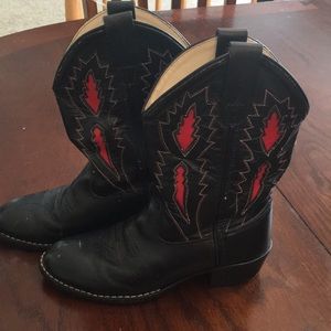 Black and red Old West Leather Cowboy boots